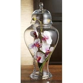 TERRA APOTHECARY JAR - TERRA FLOWER 16 INCH GLASS APOTHECARY JAR by Jaf Gifts