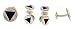 Jewelry : Gold plated and black enamel cufflinks and shirt stud set with presentation box
