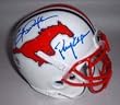 Eric Dickerson Autographed Southern Methodist (SMU) Mustangs Schutt Mini Helmet with "Pony Express" Inscription