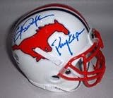 Eric Dickerson Autographed Southern Methodist (SMU) Mustangs Schutt Mini Helmet with "Pony Express" Inscription