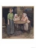 Young Girl Betrayed by Her Lover is Discussed by Two Older Women Giclee Poster Print by W. Lee, 18x24