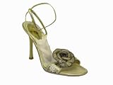 RENE CAOVILLA Lace Flower HH Sandals in Gold