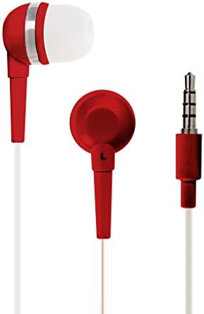 AUDIST SX-3511 High Performance Earphones with Inline Universal Microphone and 1-button Call Suitable for All iPhones Samsung Mobiles Tablets MP3 Players and More (Red/White)