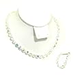 Swarovski Ab Crystal Bridal Cube Necklace Bracelet Set