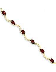 Genuine 14K Yellow Gold Garnet Bracelet 5 Grams Of Gold 100% Satisfaction Guaranteed.