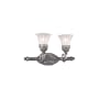 Minka Lavery Europa 5762-2560-84 Small Reversible 2-LT 200w (9"H x 18"W) Vanity Lighting in Nickel