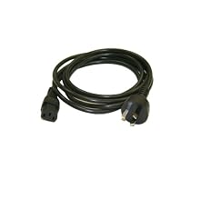 Interpower 86210030 Australian AC Cord Set, AS/NZS 3112:2000 Plug Type, IEC 60320 C13 Connector Type, Black Plug Color, Black Cable Color, 10A Amperage, 250VAC Voltage, 2.5m Length