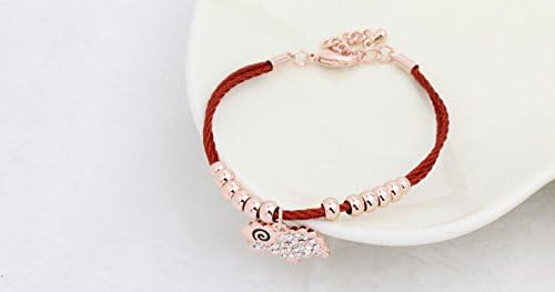 Easting High Quality Lucky Rope Rhinestone Bangle Wrap Streach Bracelet Jewelry Accessories Sheep Pendant (Black)