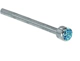 16 Gauge 1/2 - Bezel Set 14kt White Gold Nose Stud - 1.5mm Blue Diamond