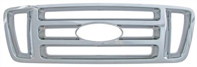 2004 - 2006 Ford F150 (Non-Honeycomb) High Impact Triple Chrome Plated ABS Grille Grill Inserts