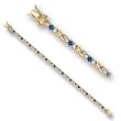 Gold Plated Brass Bracelets with Montana CZ ,7 Inches