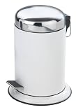 Wenko 17901100 Kosmetik-Treteimer Retoro - Edelstahl rostfrei, 3 Liter, 21.5 x 30 x 23 cm, weiß glänzend