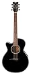 Dean Performer Mini Jumbo Acoustic-Electric Left Handed Guitar, Classic Black