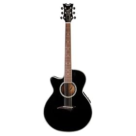 Dean Performer Mini Jumbo Acoustic/Electric Left Handed Guitar Classic Black