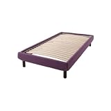 【Natural Sleeping】8色から選べる!カバーリングファブリックヘッドレスベッド【フレームのみ】シングル (スエード調：パープル)