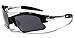 Half Frame Men's Sport Wrap Around Baseball Cycling Sunglasses - Black
