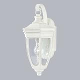 1 Light Wall Lantern Silver Travertine Finish on Cast Aluminum with Clear Water Glass - Exterior