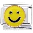 Black Smiley Face Italian Charm
