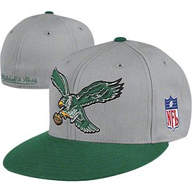 Mitchell & Ness Philadelphia Eagles Throwback Xl Logo Fitted Hat 7 5/8
