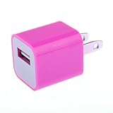 Hot Pink USB Power Adapter Wall Charger For iPhone 4 iPod