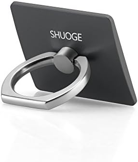 Finger Grip Phone Holder, SHUOGE Car Mount Universal 360 Degree Finger Grip Desk Stand Ring Holder Campatible With iPhone 4/4S/5/5S/6 Air(4.7")/6 Plus(5.5") Samsung S6 (Black)