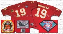 Joe Montana 1994 Kansas City Chiefs #19 Authentic Throwback Mitchell and Ness NFL Football Jersey (Scarlet, Sizes 56-64)