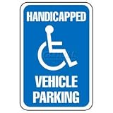 Aluminum Sign - Handicapped Vehicle Parking - .063mm Thick