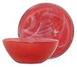 Colorful Recycled Art Glass Small Watermelon Red Salad Bowl 5 1/2"D, 2 1/2 "H - Set / 2