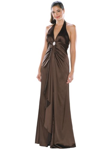 Formal Evening Gown. Satin Halter Dress for Prom, Party, Wedding by Sean Collection (448)