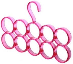 Interbusiness 10 Circles Scarf Holder Organization Towel Hanger, Red