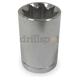 Westward 1FAC3 Socket, SAE, 1/2 In Dr, 8 Point, 5/8 In
