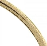 10KT Yellow Gold Omega Necklace - 16in Long / 6mm Wide