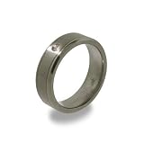 Eve's Addiction Titanium Mens Wedding Band with Single CZ