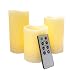 Flameless LED Candles - 3 Mooncandles with Remote Control