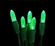 Set Of 50 LED C3 Green Mini Christmas Lights - Green Wire