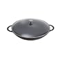 Staub Cast-Iron 7-Quart Wok with Glass Lid, Black