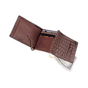 Buy Budd Leather European Crocodile Bidente Double Money Clip by Budd Leather