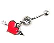 Valentine Red Enamel Heart with Clear CZ