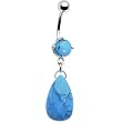 Semi Precious Turquoise Stone Teardrop Belly Ring