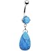 Semi Precious Turquoise Stone Teardrop Belly Ring