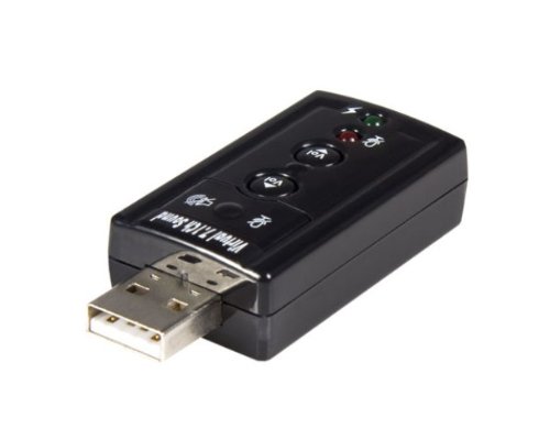 StarTech.com Virtual 7.1 USB Stereo Audio Adapter External Sound Card - Black (ICUSBAUDIO7)