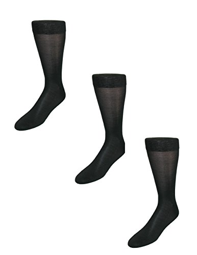 Windsor Collection Mens Silk Mid Calf Dress Socks (Pack of 3)