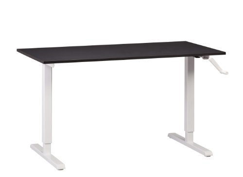 Adjustable Height Desk or Table - White Base with Large Top - Sit to Stand-Up Computer Workstation - Modern and Ergonomic