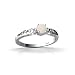 14K White Gold Genuine Round Opal and Diamond Ring - Size 7