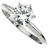 Gorgeous! Women's 14k White-gold (1/2 CT) 5.00MM Moissanite Solitaire Engagement Ring