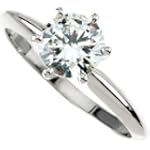 Gorgeous! Women's 14k White-gold (1/2 CT) 5.00MM Moissanite Solitaire Engagement Ring