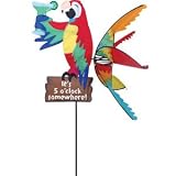 Island Parrot Outdoor Lawn Wind Spinner - It's 5 o'clock somewhere!