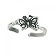 Ladies Adjustable Butterfly Toe Ring Crafted in Sterling Silver