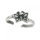 Adjustable Butterfly Sterling Silver Toe Ring for Women