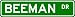 BEEMAN Street Name Sign ~ Personalized Family Lastname Sign ~ Gameroom, Basement, Garage Sign Image